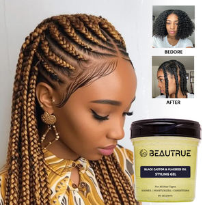 <span class=keywords><strong>Gel</strong></span> penataan minyak biji pipih hitam untuk kontrol tepi dan gaya pelindung mendukung perbaikan kulit kepala sehat rambut rusak - Product Image 1