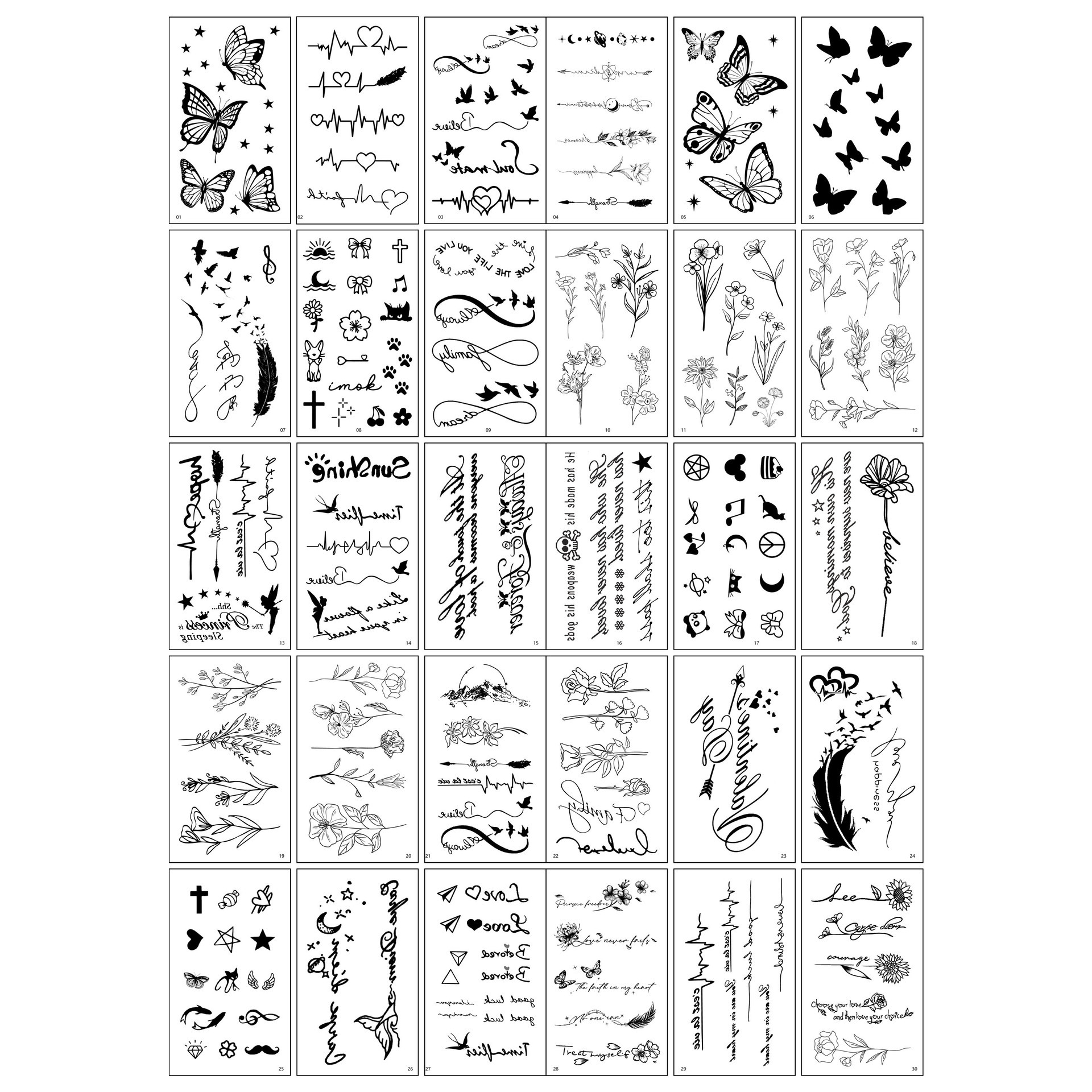 Style série foncée b-30 designs-5,7*9,7 cm multiples de 30 ensembles