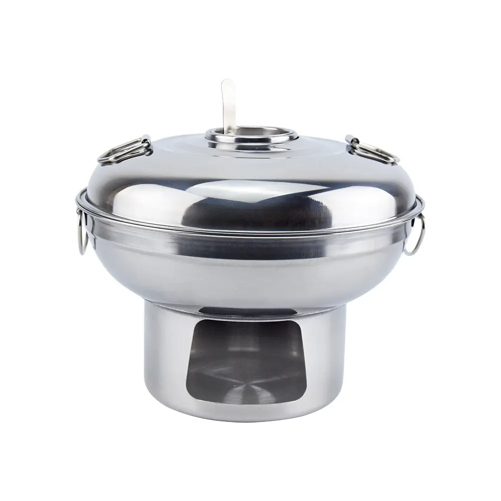 Stainless Steel Hot Pot Chinese Charcoal Hotpot Cooker Picnic Chafing Dish Shabu Shabu Hot Pot