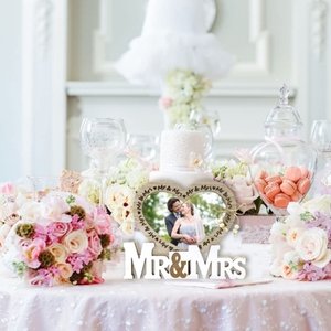 Chữ cái tiếng anh trang trí bằng gỗ sáng tạo sang trọng Châu Âu <span class=keywords><strong>Mr</strong></span> & Mrs bàn đám cưới đạo cụ - Product Image 4