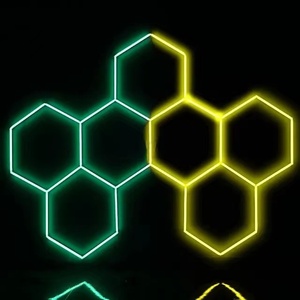 Alta leggerezza LED lampada da garage ispezione esagonale pannello esagonale led soffitto parete dettagli studio RGB esagono luce led - Product Image 5