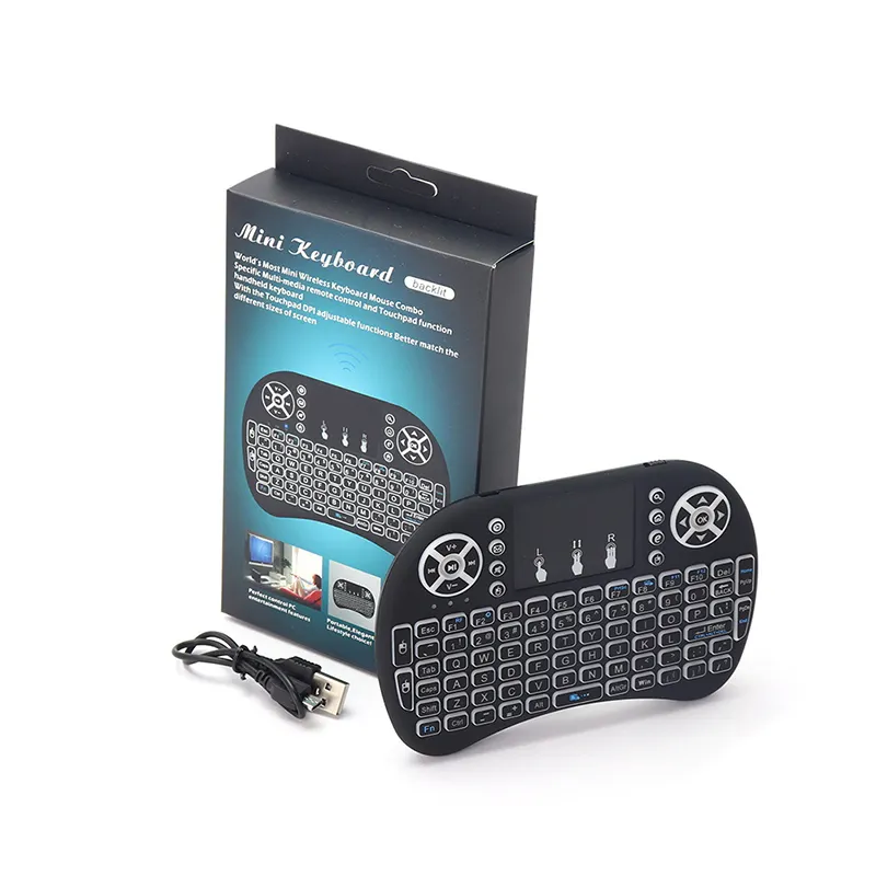 Клавиатура с подсветкой mini i8 Беспроводная клавиатура с подсветкой для smart TV Android BOX
