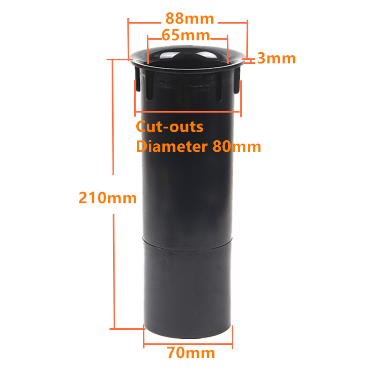 Tubo guía extendido negro de 80 mm