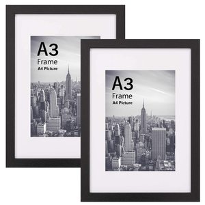 マット付き5x7またはマットなし8x10を表示壁の装飾用の8x10コラージュブラックフレーム5x7額縁MDF木製フォトフレーム - Product Image 2
