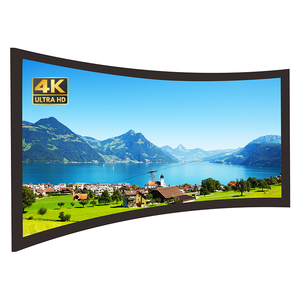 Pantalla de proyección para exteriores curvada 16:9 16:10, marco fijo portátil de 160 grados con pantalla Zsmscreen remota, proyección HD de - Product Image 1