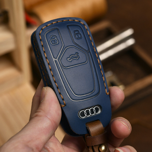 เคสกุญแจรถหนังแท้ทำมือหนังวัวแท้สำหรับ Audi Q5L A4L A5อุปกรณ์เสริมสำหรับอุปกรณ์ป้องกันกุญแจรีโมท FOB - Product Image 3