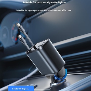 Cross-Border 100W Super Fast Charging PD Car <strong>Charger</strong> QC3.0 Type-C 2A Metal Bending Telescopic Four-in-<strong>One</strong> Fast Earphones - Product Image 3