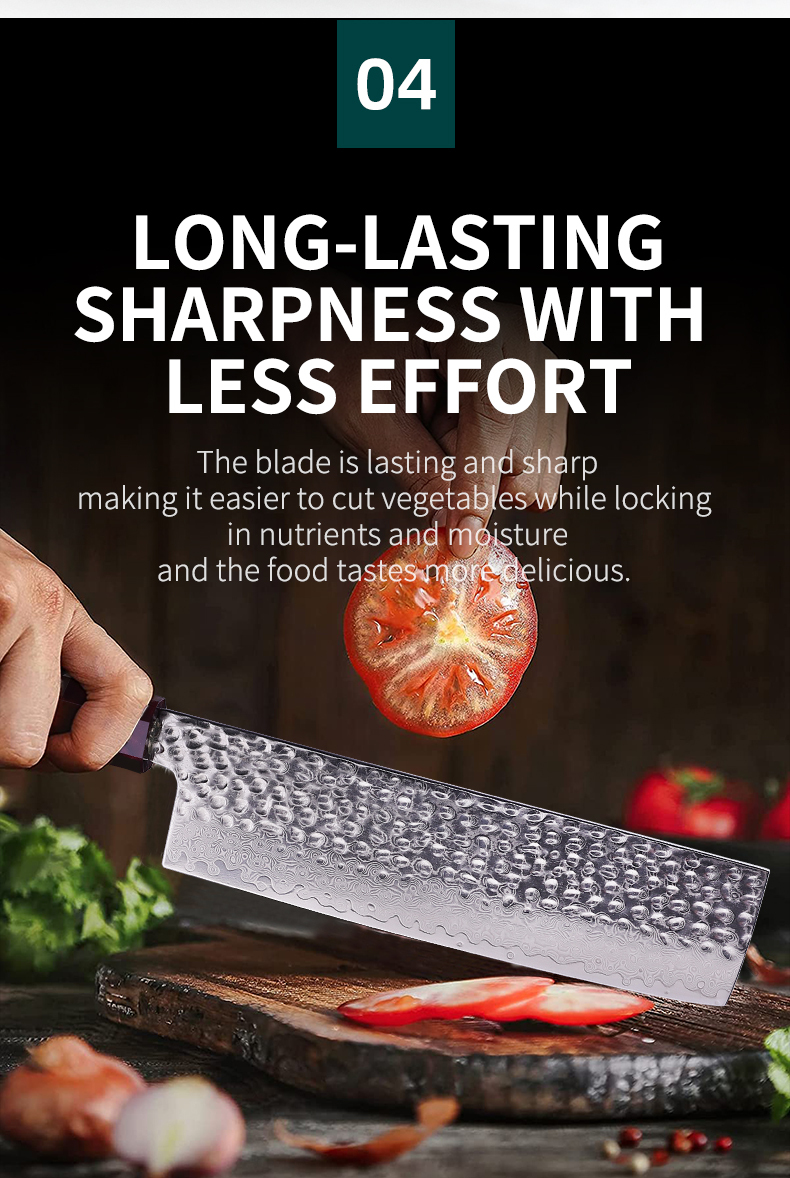 FINDKING Eternity Series 7 Inch Japanese Nakiri Knife 9Cr18MoV 67 Layers Damascus Steel Blade Resin Handle Kitchen Chef Knife
