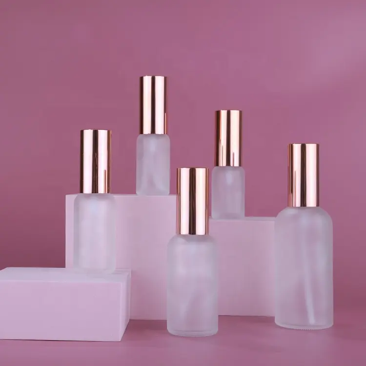 Custom Screen Printing 1 oz 30 ml Transparent Matte Glass Bottles for Essential Oils with Spray