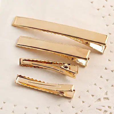 DIY Haarschmuck Günstige Benutzer definierte Vergoldung Metall Alligator Haars pangen Verdicken und Erweitern Quadratische Schnapp clip