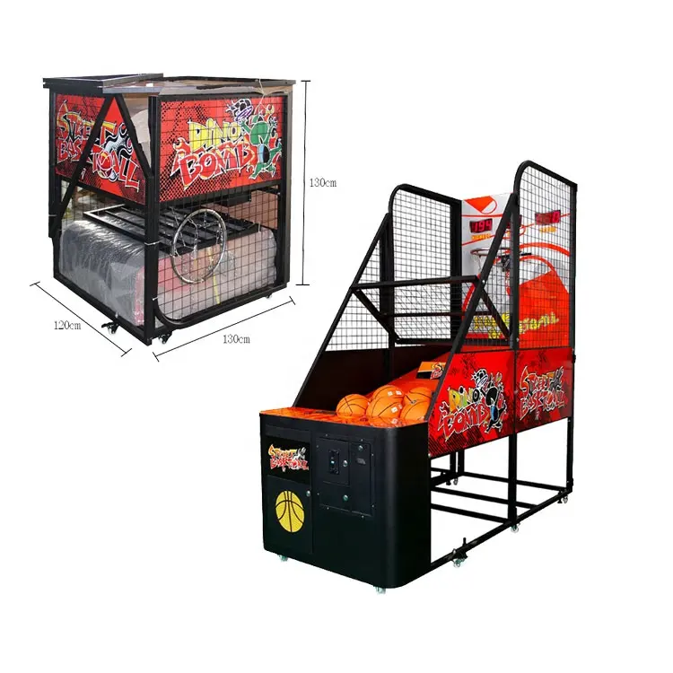 Est selling-máquina automática de tiro de baloncesto para niños, juego de arcade de interior, operado con monedas de colores