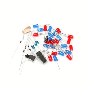 Kırmızı mavi çift renk yanıp sönen aydınlatma kiti Strobe NE555 + CD4017 uygulama öğrenme DIY kitleri elektronik Suite tasarım - Product Image 2