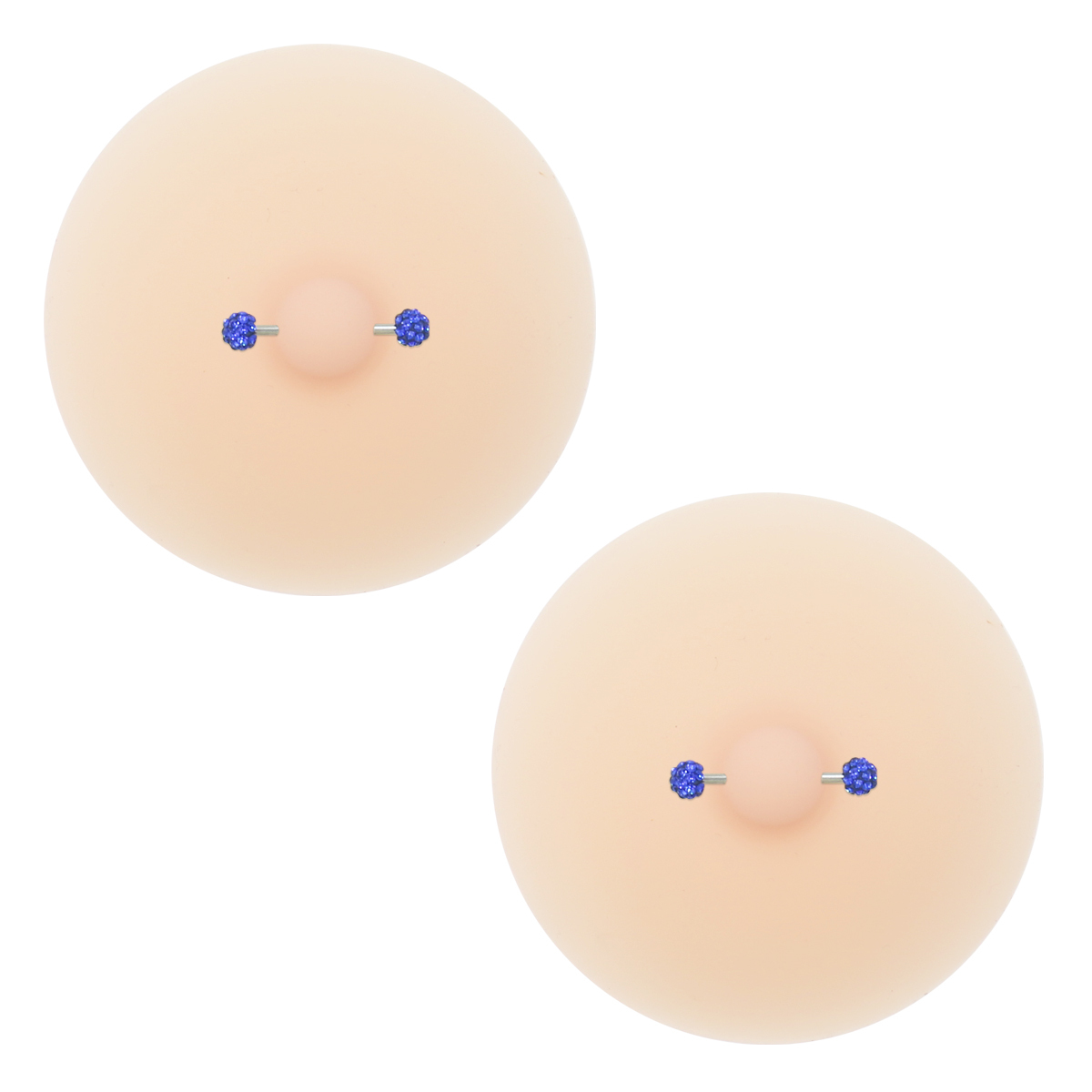 Pasties rosé avec piercing strass bleu