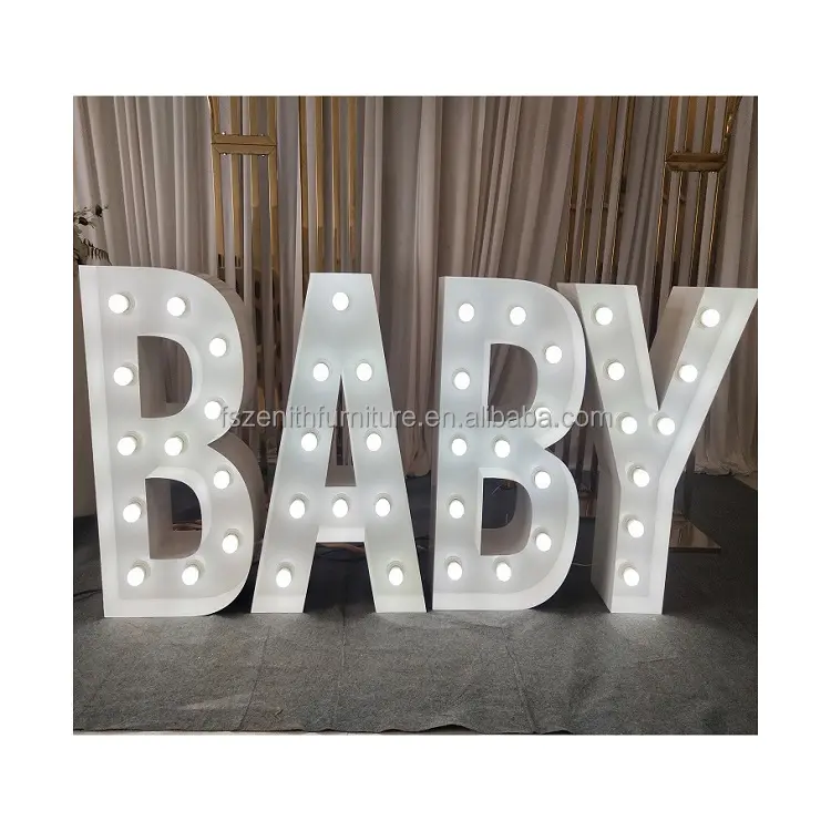 3d 4ft 5ft led signe géant alphabet bébé allument des lettres grand amour lettres chapiteau lettres pour la décoration d'événement de mariage