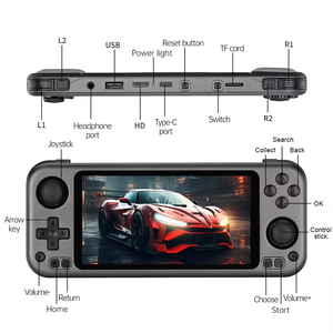 W RG3566レトロpspゲームコンソールハンドヘルドビデオゲームプレーヤーオープンソースハンドヘルド5.0インチマルチタッチスクリーンAndroid11 Wifi - Product Image 1