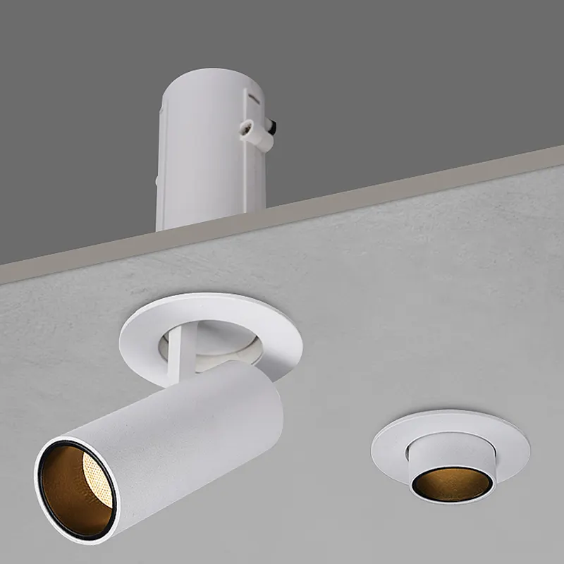 Spot d'éclairage décoratif d'intérieur moderne Décor-Trim & Trimless Optional Ceiling Embedded Fixture Mounted Stretchable LED Spotlight