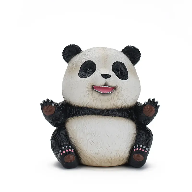 Estátua criativa de resina para panda, artesanato de resina para decoração de jardim e casa, escultura de panda fofa, ornamentos para decoração de casa