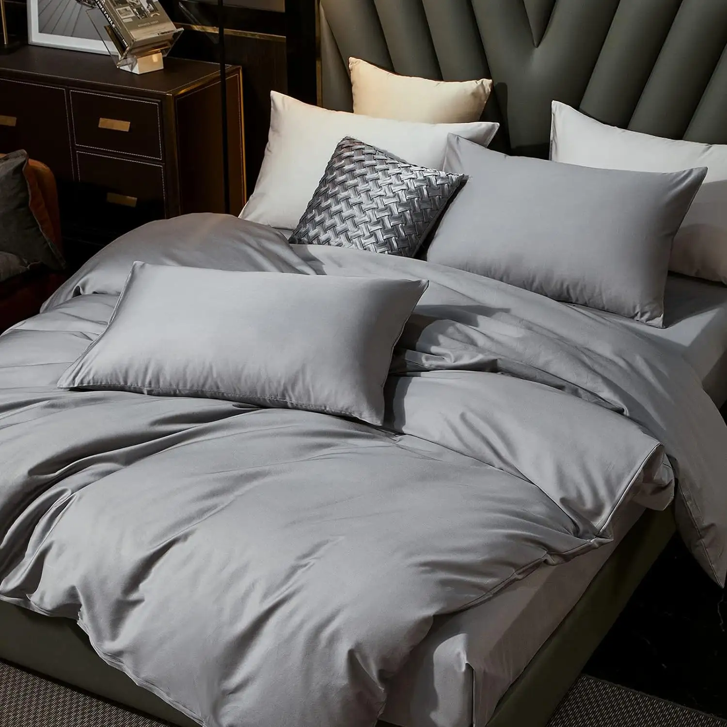 Set di biancheria da letto in cotone 100% egiziano personalizzato lenzuola di lusso tessuto stampato di lusso 300tc 400tc 500tc tessuto di cotone satinato
