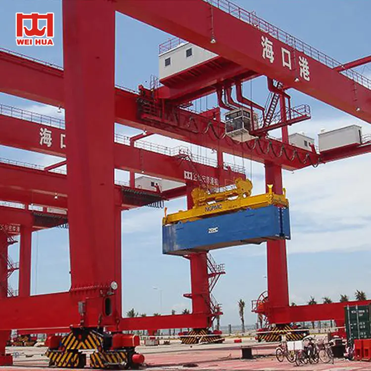Peralatan pengangkat RMG derek penanganan 20 kaki 40 kaki 60 kaki rel dipasang kontainer derek harga