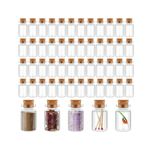 DIY dekorasyon 10ml 12ml 15ml 20ml 30ml Mini küçük tüp flakon şeffaf dileğiyle minik cam şişe tıpa mantar - Product Image 2