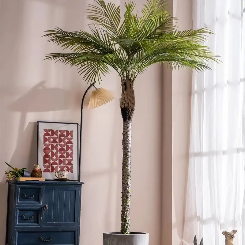 EG-J307 nuovo arrivo piante artificiali albero di cocco plastica Bonsai pianta negozio decorazione Hotel foglia