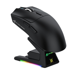 เมาส์ไร้สาย RGB โหมดโจมตี X1ฉลาม Tri-Mode PAW3395เมาส์เล่นเกมมืออาชีพพร้อมฐานชาร์จทัชแพด - Product Image 1