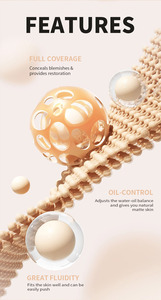 OEMオイルコントロールフルカバー透過性放射性フローレス液体ファンデーション - Product Image 3
