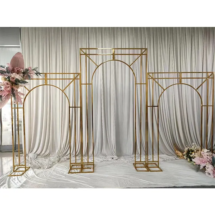 Custom Gold Metal Backdrop arch Stainless Steel Wedding Decor Ring Circle Backdrop Stand Wedding Decoration Backdrop