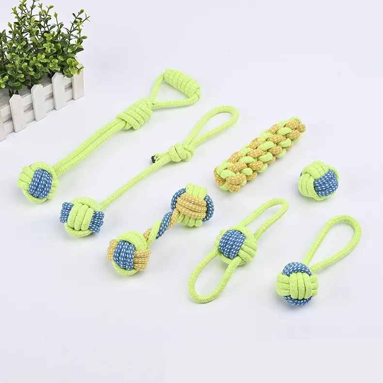 TTT Hot Sale Dog Pet Chew Toy Old Set Cotton Rope Grinding & Cleaning Tooth Bite-Proof Accessories for Canine Teeth Care