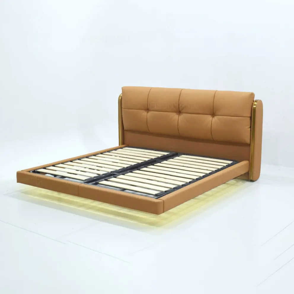 Grosir tempat tidur suspensi desain Foshan mewah bingkai tempat tidur ukuran King dengan Set lengkap penyimpanan furnitur kamar tidur ukuran King