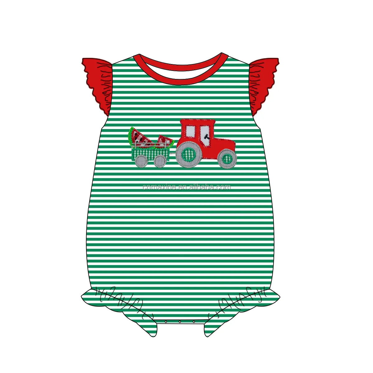 2024 verano Boutique lindo niños ropa de manga corta niños sandía apliques traje bebé niños ropa conjunto