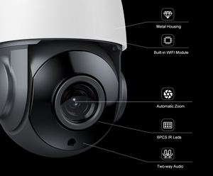 5MP WiFi PTZ IP防犯カメラ20Xズーム & オーディオ追跡双方向オーディオ人間検出ビデオ & オーディオ監視 - Product Image 2