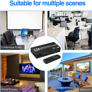 Extractor de Audio HDMI2.0b, 4K HDMI Matrix 3x2 3 en 2, conmutador de vídeo, divisor, compatible con HDCP2.2