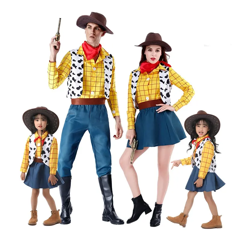 Halloween Toy Story Woody pareja disfraz TV y película personaje niñas disfraz vaquero occidental y disfraz vaquera