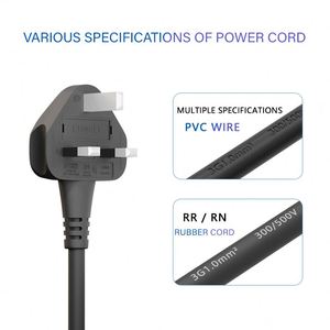 Sigorta ile yüksek kalite 3 tel İngiltere standart AC güç kablosu bilgisayar için 3Pin fiş güç kablosu - Product Image 5