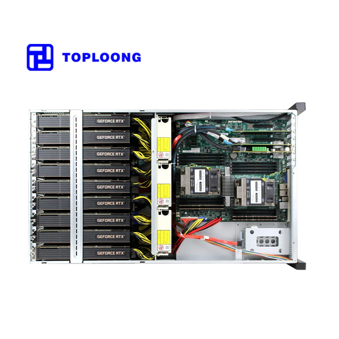 Toploong 4u 12 베이 핫 스왑 8 9 Gpu 카드 Ai 랙 서버 케이스 플랫폼 tgpt 에지 컴퓨팅