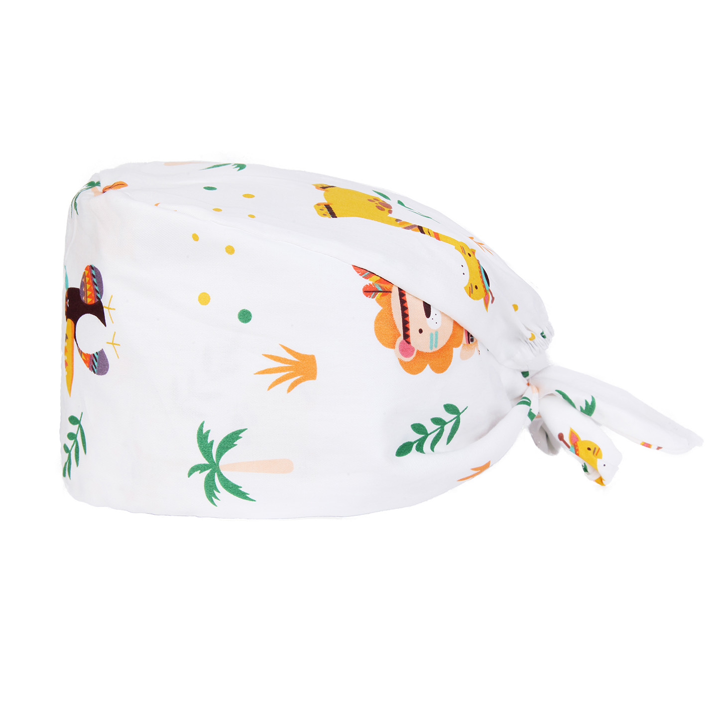 C-018 Gorra con estampado de cachorro de león lindo y lazo en la espalda