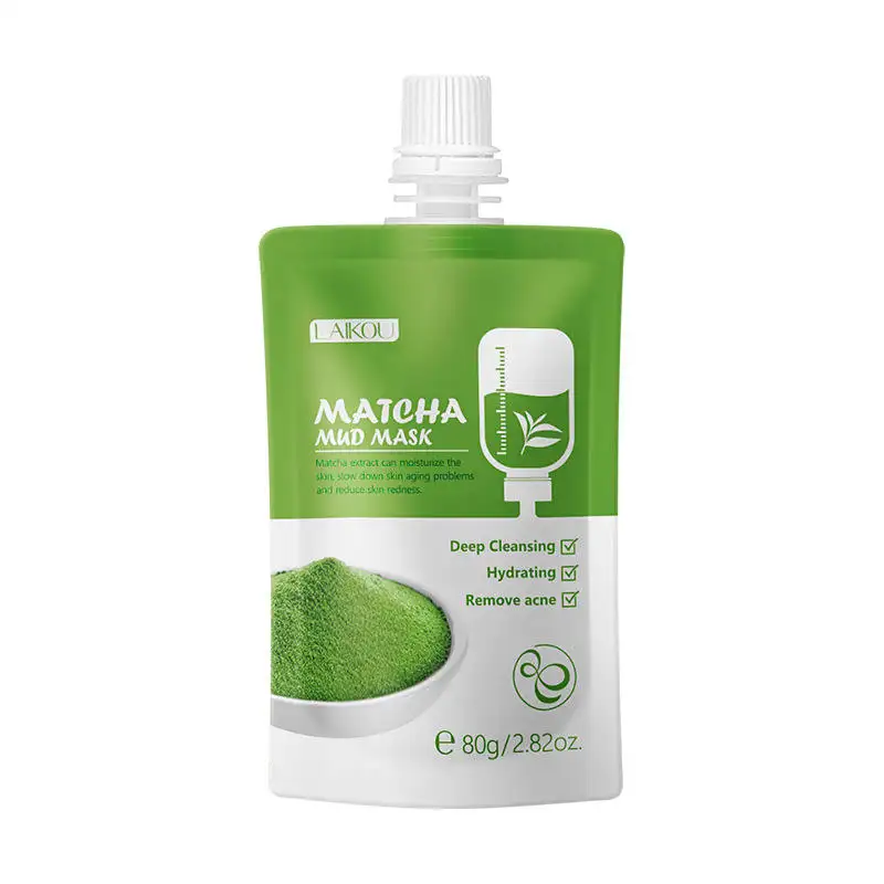 Máscara Matcha Argila Verde 80g Matcha No-Rinse Hidratante Limpeza Profunda Facial Matcha Máscara Argila Verde