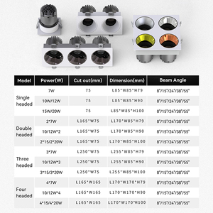 2 Head Tuya Smart Square Recessed 7W <strong>9W</strong> 12W 15W Led Downlight Reflector <strong>Light</strong> Square Linear Led <strong>Light</strong> Ip44 - Product Image 2