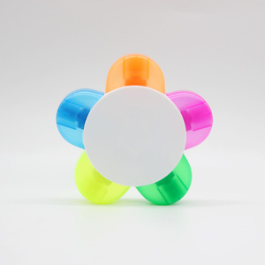 工厂供应定制设计儿童绘图荧光笔五合一花形荧光笔标记笔 - Product Image 4