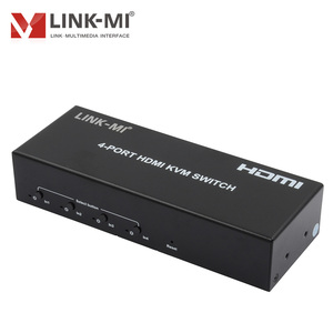 4K HDMI KVM开关4 HDMI 4 USB输入和1 HDMI输出支持鼠标和键盘自动开关热键无延迟4端口开关