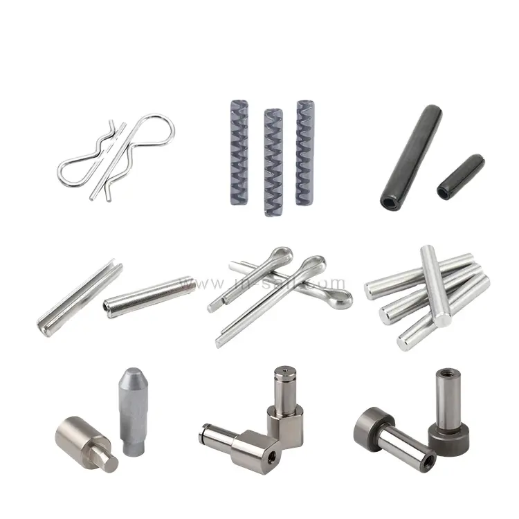 Customized stainless steel straight pins cylindrical knurled threaded dowel pin