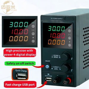 MYAMi 15V 5A Salida única Ajustable Laboratorio de escritorio Conmutación DC Fuente de alimentación Máquina para reparación móvil 10V/220V Entrada de CA