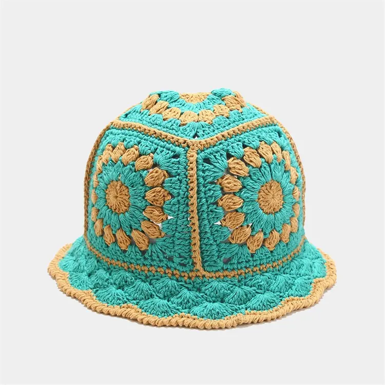Hollow Crochet lavorato a maglia Beanie Fishman Hat Crochet Knit Bucket Hats Casual Logo personalizzato fatto a mano inverno per le donne Unisex adulti