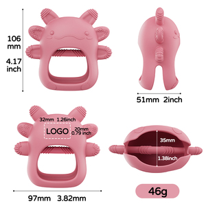 Trẻ sơ sinh bé món quà dễ thương động vật axolotl <span class=keywords><strong>Teether</strong></span> găng tay BPA cấp thực phẩm miễn phí Silicone bé mọc răng nhai đồ chơi cho 0-6 6-12 tháng - Product Image 4