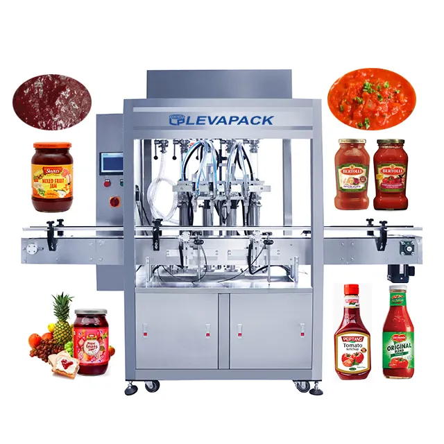 Leva ketchup sauce canned production line fruit jam filling and canning machines for jars and cans
