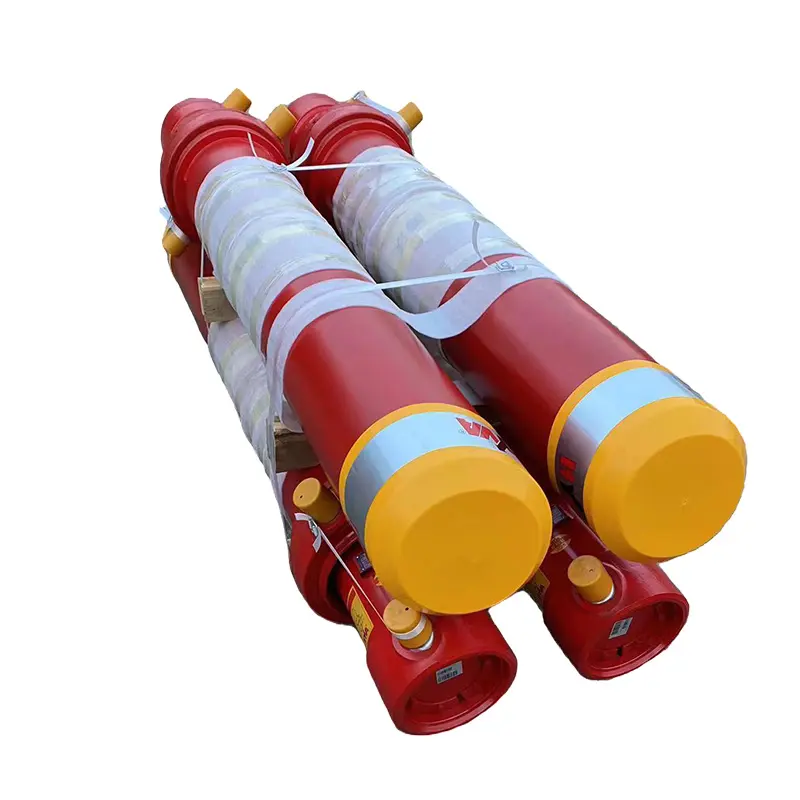 Precio de cilindro de ariete hidráulico telescópico multietapa de efecto simple de carrera larga utilizado para remolque de camión volquete de vehículo volquete de 50 toneladas