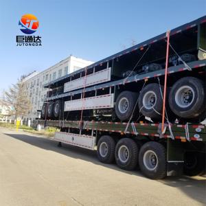 รถกึ่งพ่วงรถกึ่งพ่วงตู้คอนเทนเนอร์40ft <span class=keywords><strong>3</strong></span>เพลารถเทรลเลอร์แบบแบนราบ
