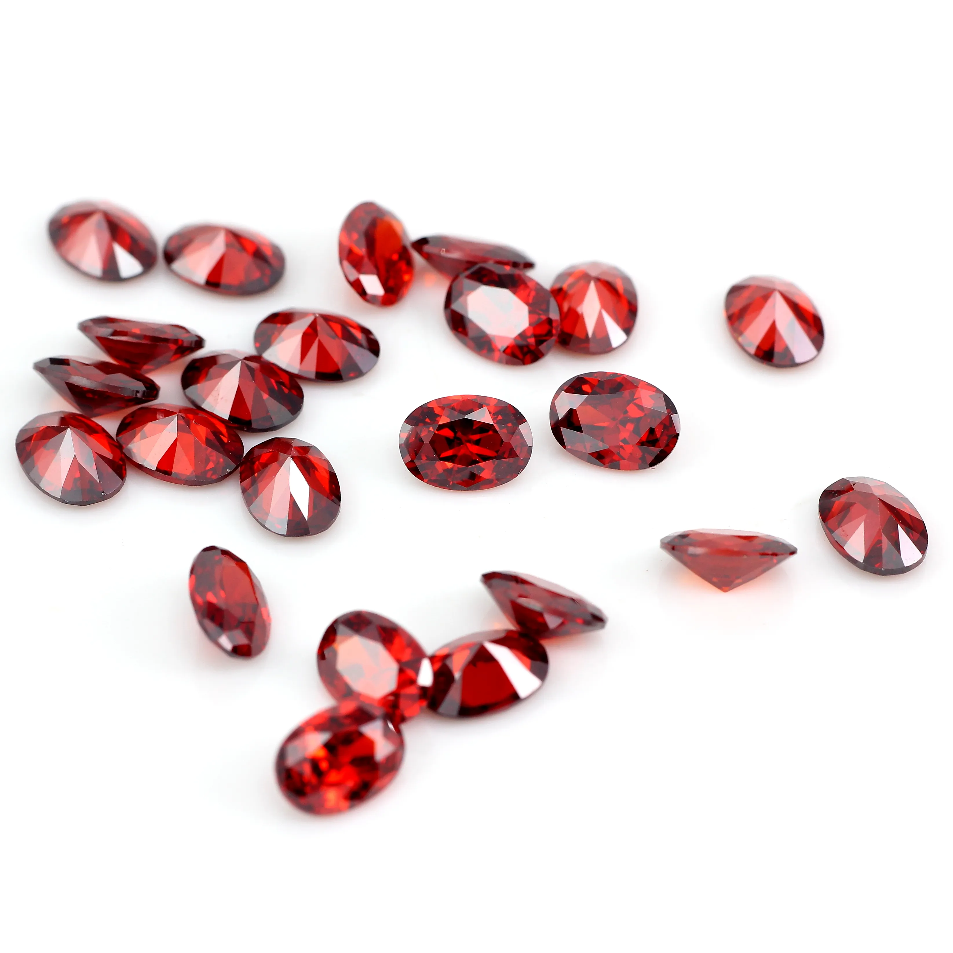 Starsgem atacado pedra preciosa corte oval garnet vermelho zircônia cúbica