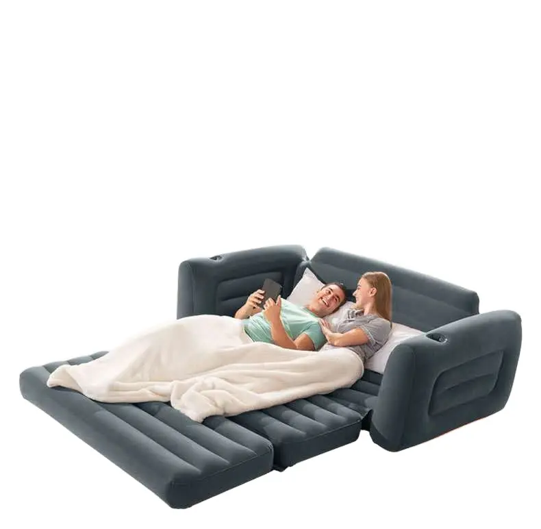 INTEX 66552 de PVC multifuncional inflable cuadrado doble plegable sofá 2 en 1 de aire inflable sofá cama de relajarse